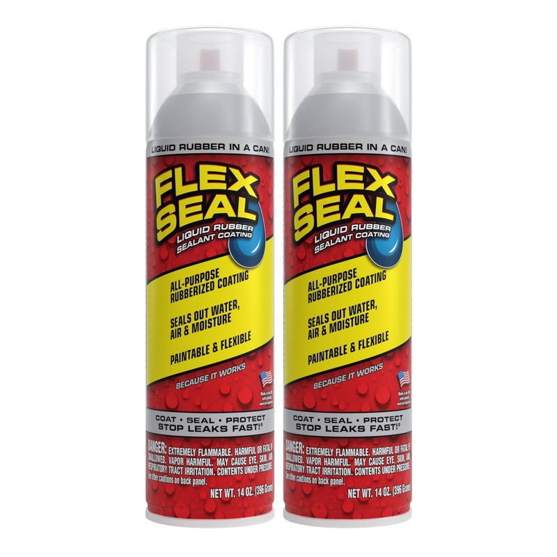 Waterproof Sealant Spray 14 oz Pack of 2 Clear Flex Seal FSCL20 Stop Wood