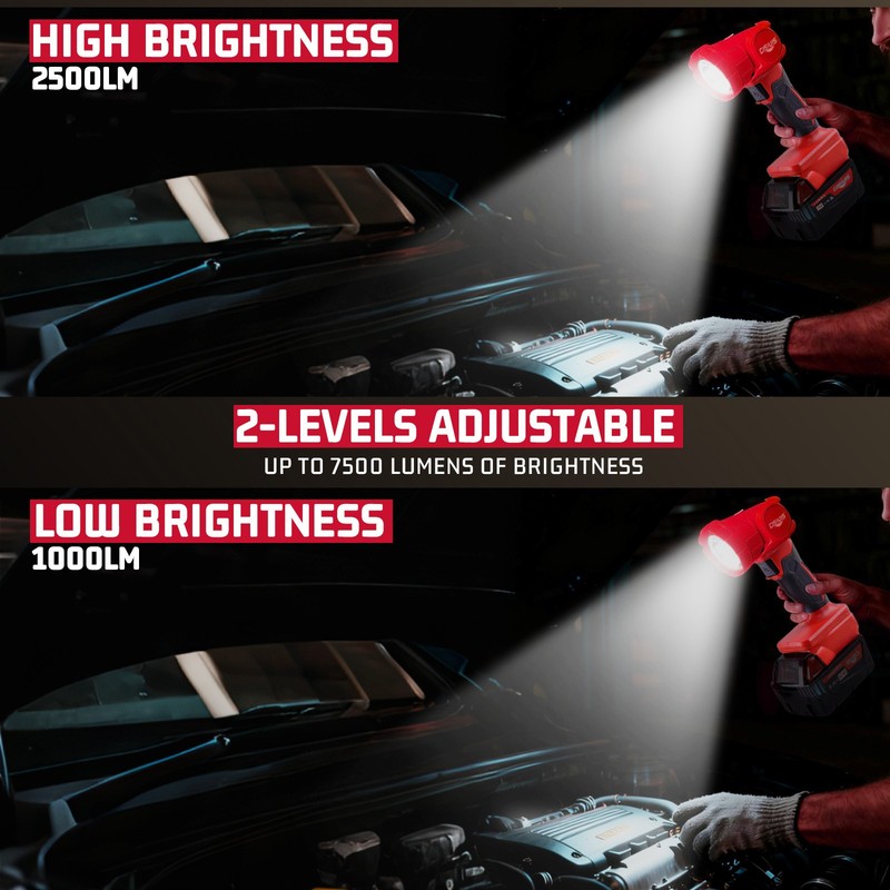 CISIVIS LED Flashlight Cordless Led Work Light Compatible Milwaukee M18 Battery gallery