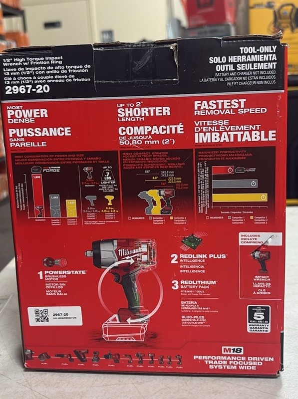 Milwaukee 2967-20 M18 FUEL 18V 1/2 in High Torque Impact Wrench with Friction... gallery
