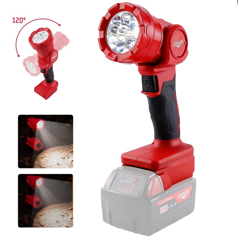 CISIVIS LED Flashlight Cordless Led Work Light Compatible Milwaukee M18 Battery gallery