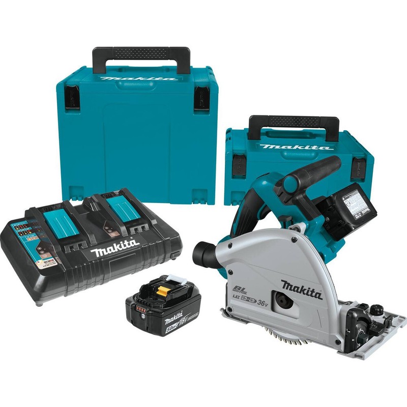 Makita XPS01PTJ 18V X2 Li-Ion 6-1/2 in. Plunge Circular Saw Kit (5 Ah) New