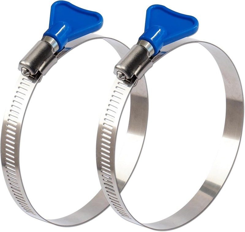 2pcs 10 Inch Key-Type 304 Stainless Steel Worm Gear Hose Clamps, Adjustable S... gallery