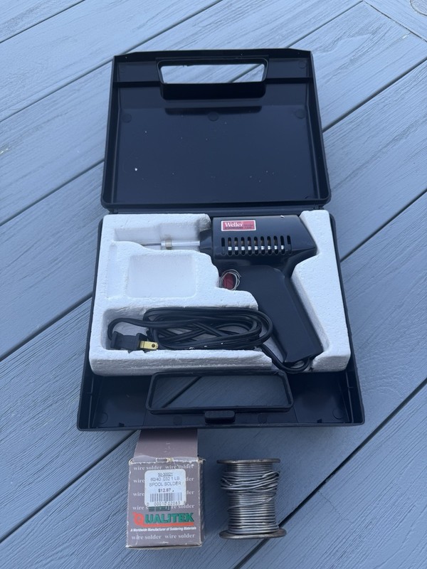 Weller Standard Soldering Gun (Model #7200) Carrying Case – 2 Spools Solder Used