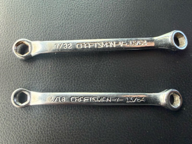CRAFTSMAN 7/32 15/64 & 3/16” 13/64” Box End Wrench 12 POINT, V, IGNITION WRENCH