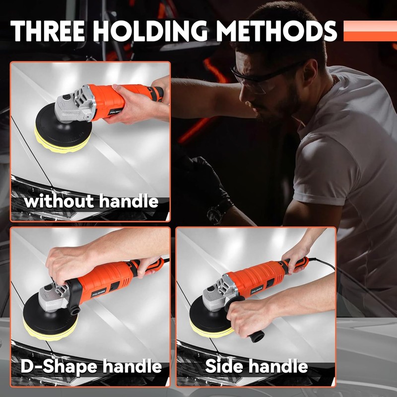 Car Buffer Polisher Waxer 7-Speed Rotary 6" + 7" Backing Plate Polishing Machine gallery