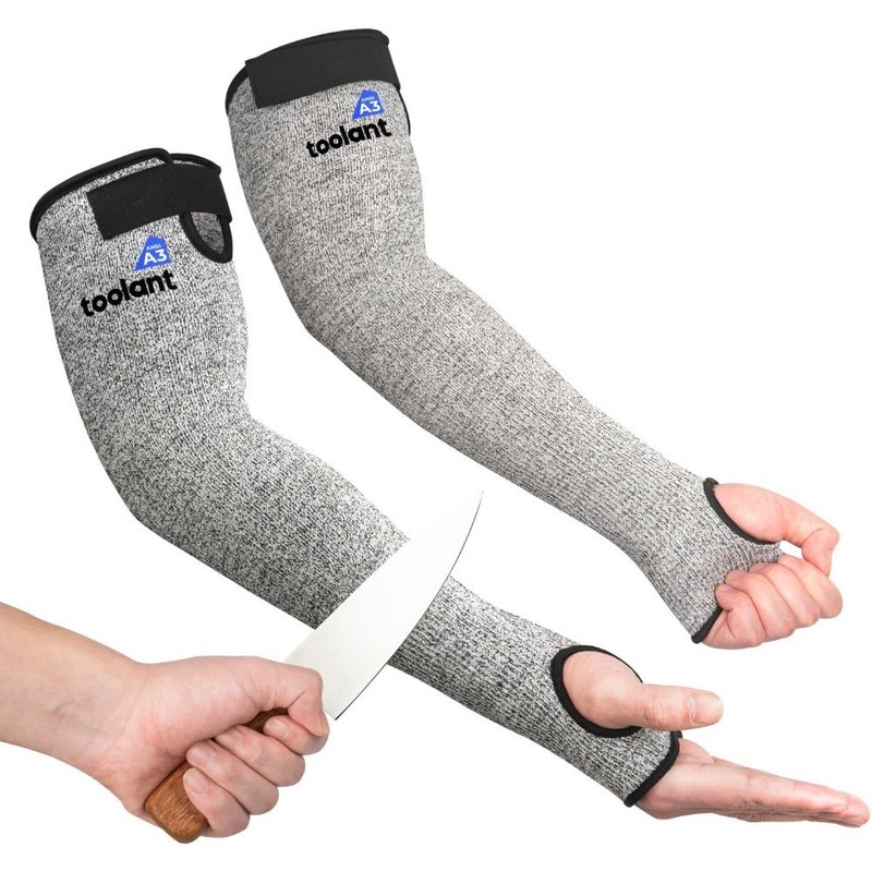 Cut Resistant Farmers Sleeves with Thumb Hole, Arm Protectors for Thin Skin and