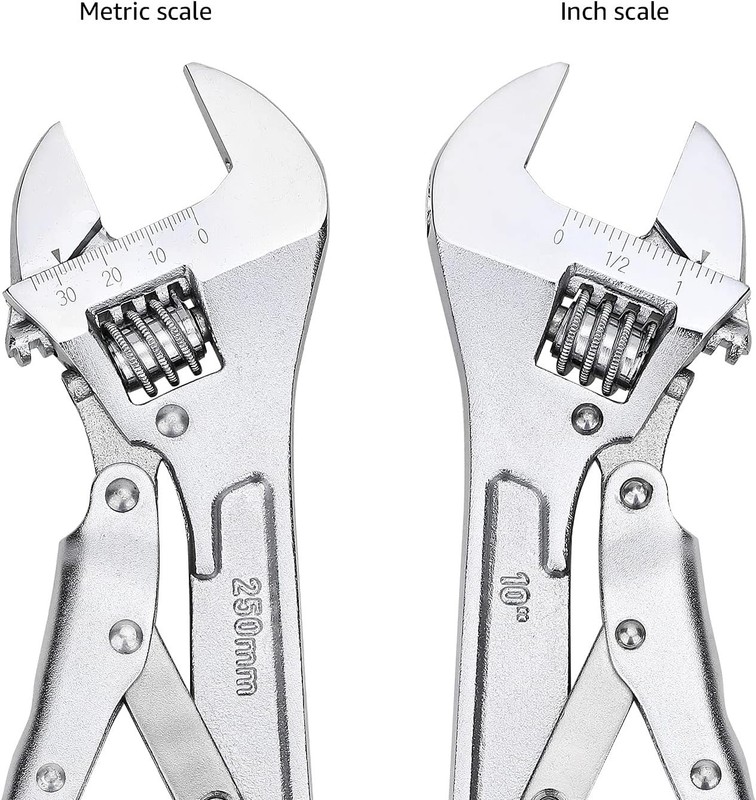 10 inch Locking Adjustable Wrench, Precision Machined, Rust Resistant, 2.7 inch gallery