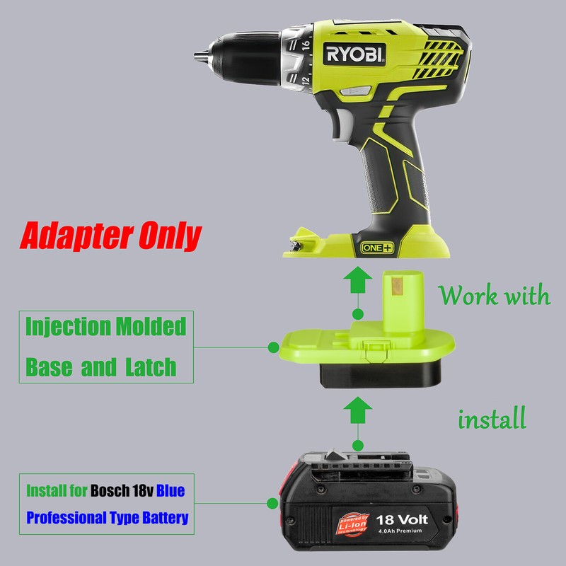 1PCS BOSCH 18V Li-Ion Battery To Ryobi 18V Cordless Tools Adapter (Adapter Only)