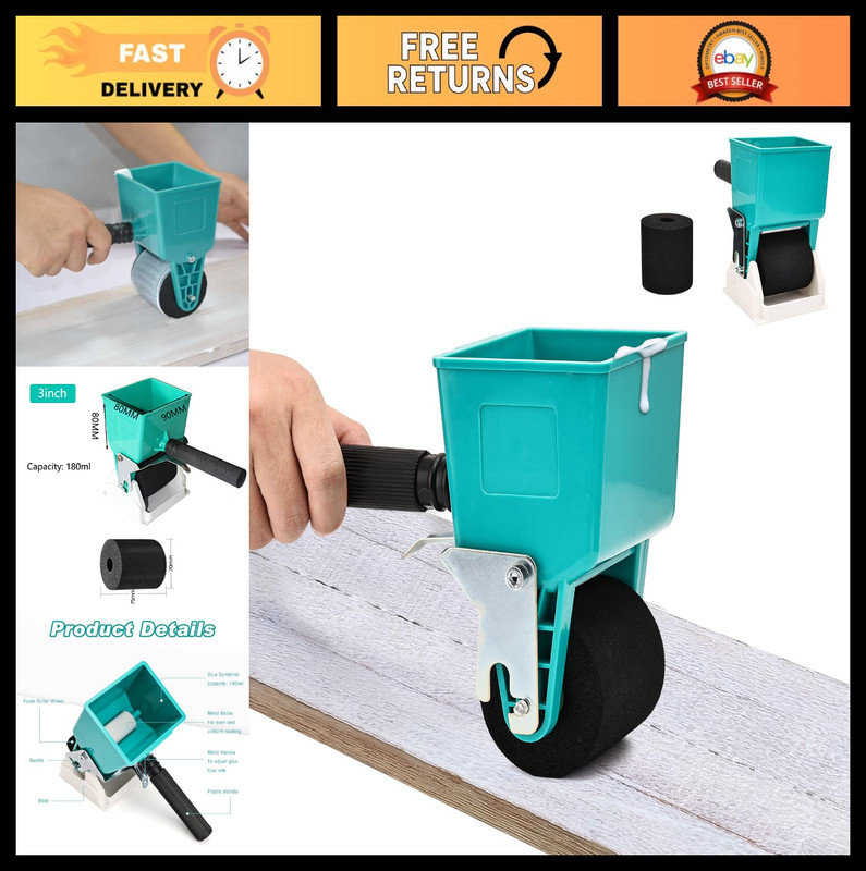 Adjustable Portable Glue Applicator Roller for Woodworking – 3 Inch DIY Spreader