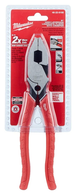 MILWAUKEE 48-22-6100 9 in. High Leverage Linemans Pliers w/ Crimper 1383819