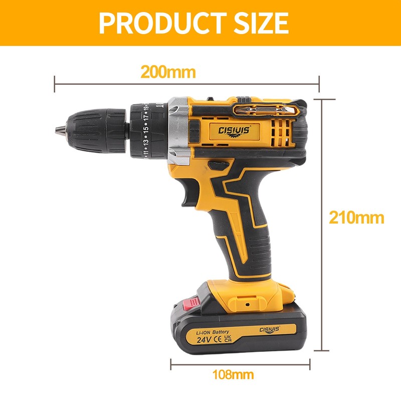 24V Cordless Drill Set Electric Power Drill 34Pcs with 3/8 Inch Keyless Chuck gallery