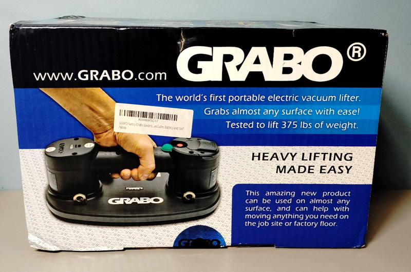 GRABO Electric Vacuum Suction Cup Lifter 375 lb Capacity Brand New