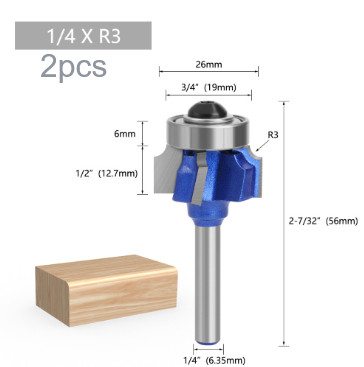 Router Bit 68MM 14 Shank 4 Corner R1 R2 R3 Set for Woodworking and Edge Banding gallery