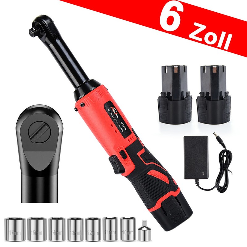 12V Extended Cordless Ratchet Wrench 3/8″ 45 ft-lbs (60 N.m) 320RPM 2 Battery
