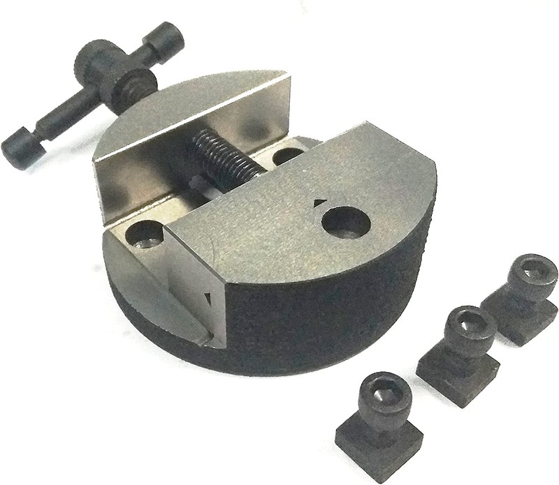 Buyohlic Round Vise Vice for 3" & 4" Rotary Table + 3 Fixing Tee Nut-Milling gallery