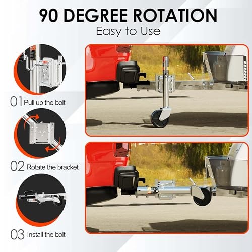 2000 lbs Trailer Jack with Dual Wheel, Heavy Duty Swivel Boat 2000lbs Silver gallery