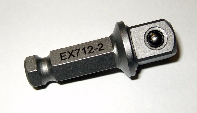 7/16 Hex to 1/2 Square Socket Adapter Drive Converter Spring Ball Retainer 2″