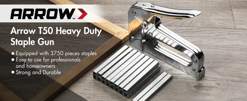 Arrow T50 Heavy Duty Staple Gun Kit with 3750 Pieces T50 1/4" 3/8", 1/2" Staples gallery