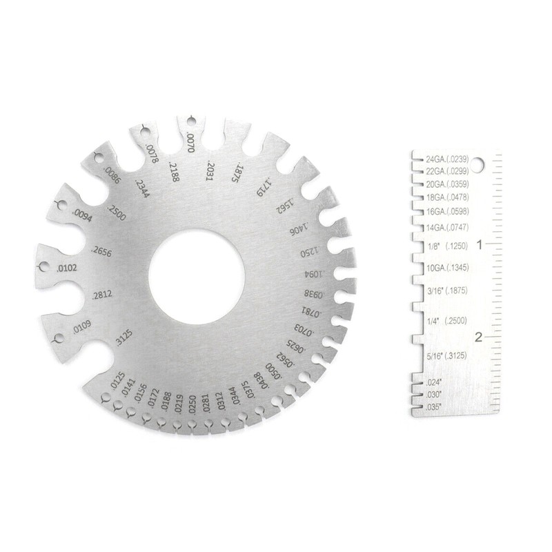 2PCS Sheet Metal Gauge Thickness Gage Measuring Tool US Standard Gauge Tools R gallery
