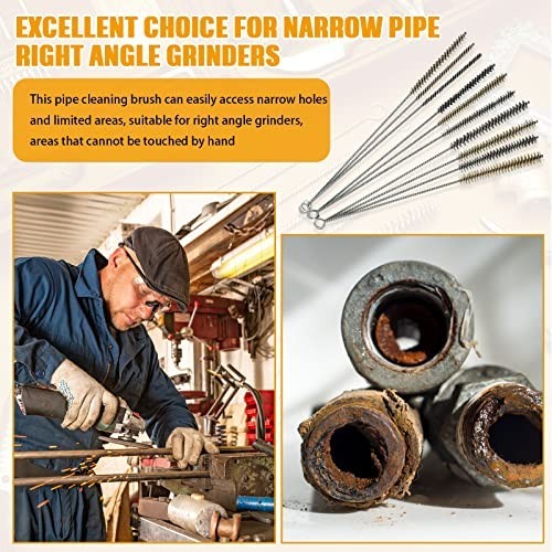 20 Pcs Wire Tube Brushes Bulk for Cleaning Pipe Tube Brass Stainless Steel Round gallery