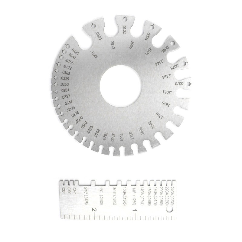 2PCS Sheet Metal Gauge Thickness Gage Measuring Tool US Standard Gauge Tools R gallery