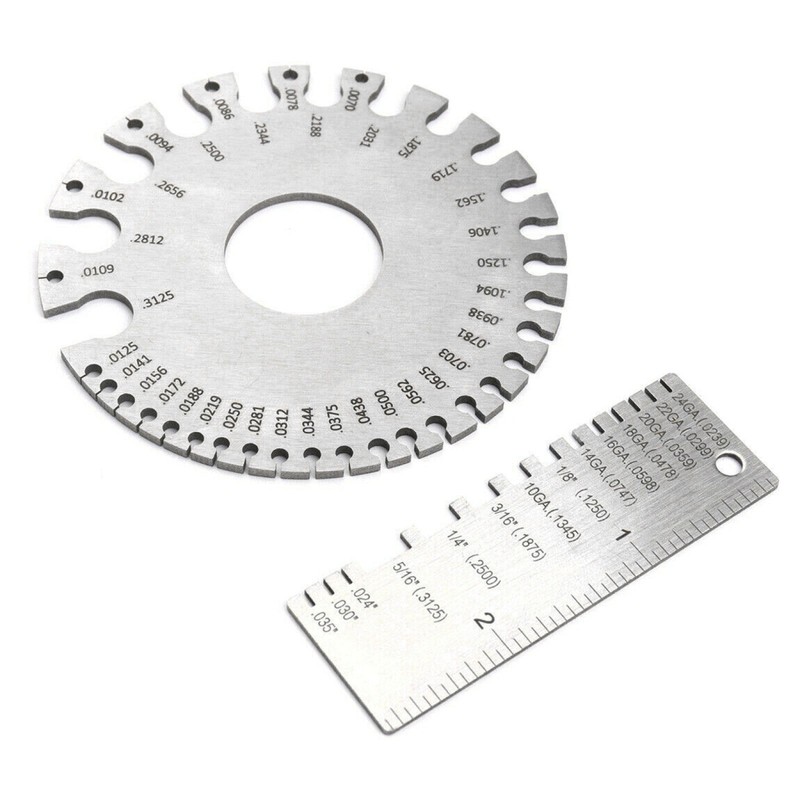 2PCS Sheet Metal Gauge Thickness Gage Measuring Tool US Standard Gauge Tools R gallery