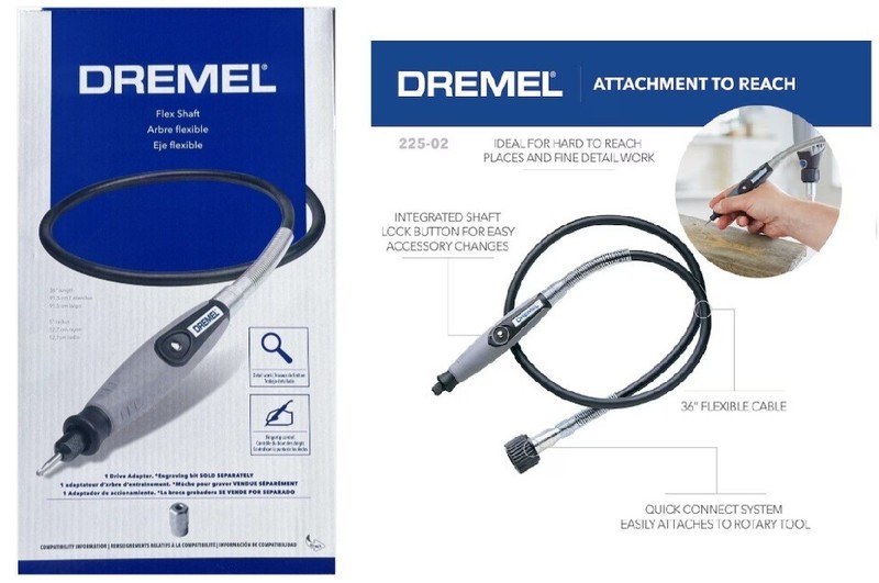 Dremel 225-02 Flex Shaft Attachment 36″ Rotary Tool Comfort Grip Engraver NEW