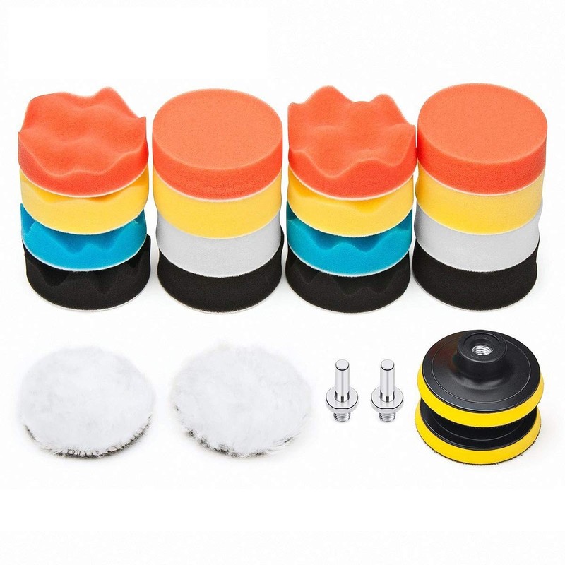 Car Foam Drill Polishing Pad Kit 22 PCS 3 Inch Buffing Pads Set Piece