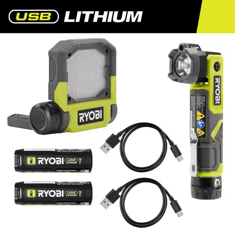 USB Lithium Cordless Pivoting LED 3-Mode Flip Light and Pivoting Head Flashlight