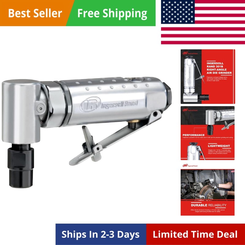 301B Air Die Grinder – 1/4″, Right Angle, 21,000 RPM, Ball Bearing Constructi…