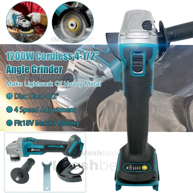 Electric Brushless Cordless 4-1/2″ Cut-Off Angle Grinder for 18V Makita Battery