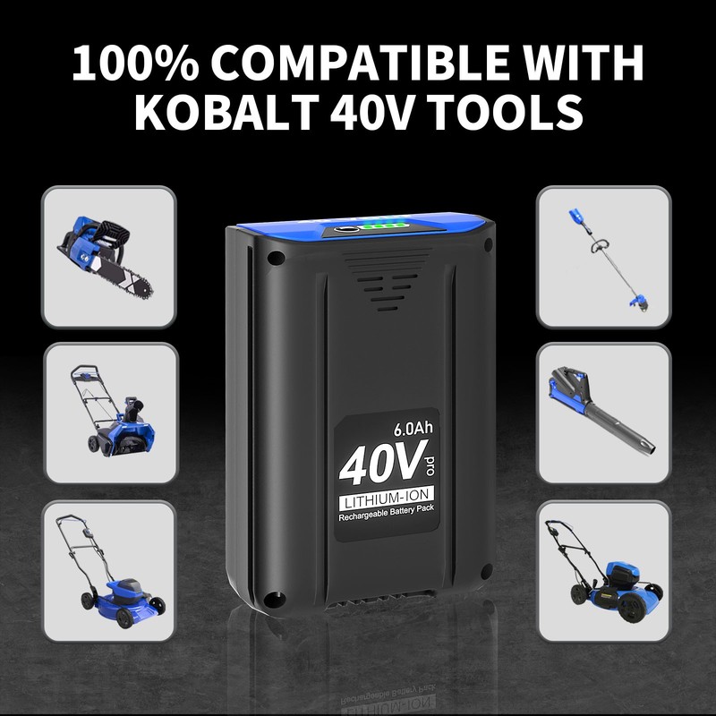 2 Pack For Kobalt 40V Max 6.0Ah Lithium-ion Battery KB540C-06 KB245-06 KB240-06 gallery