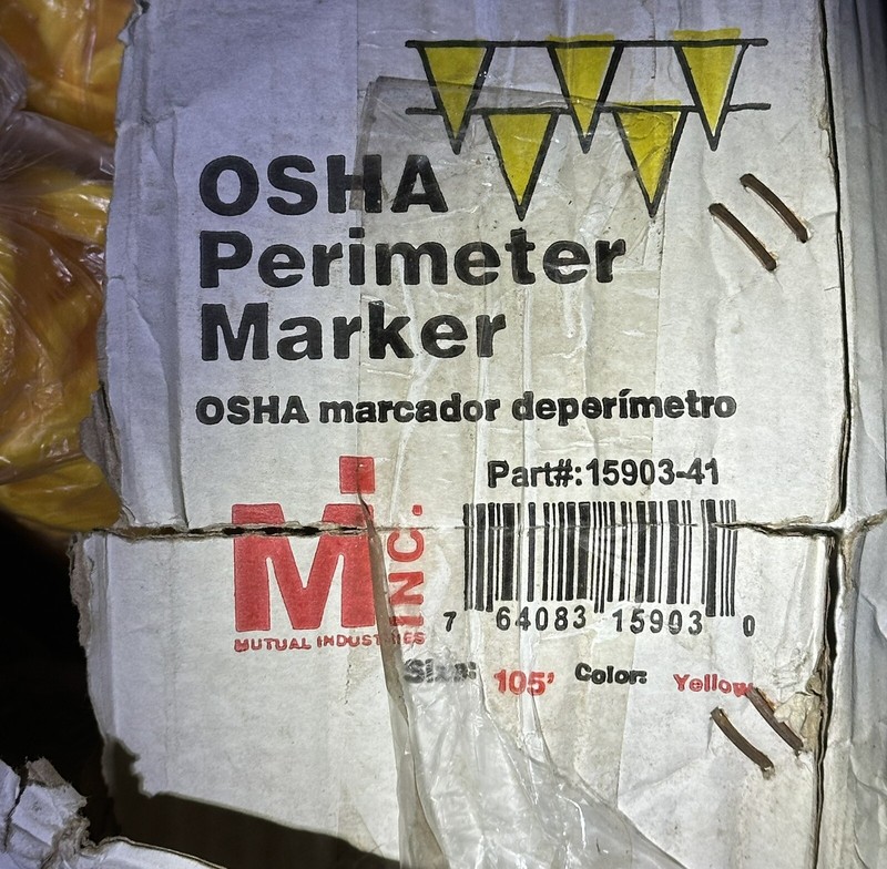 Lot Of (4) - OSHA Perimeter Marker Safety Flags Yellow 500 Pound Strength gallery