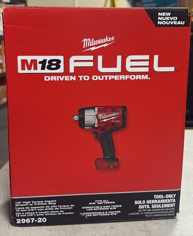 Milwaukee 2967-20 M18 FUEL 18V 1/2 in High Torque Impact Wrench with Friction…