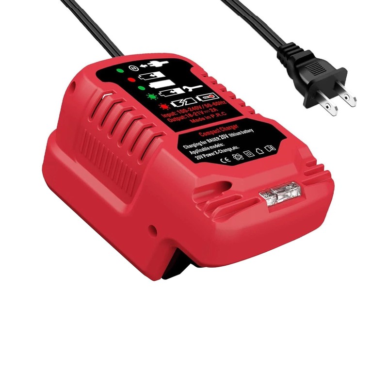 Compact Bauer 20V 2A Battery Charger Replacement with Bright LED Indicator