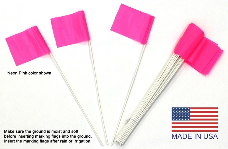 Stake Flags for Marking Sprinkler Heads and Other Objects for Core Lawn Aeration