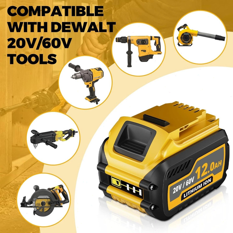 4Pack 12.0AH 12Ah DCB609-2 For DEWALT DCB612 20V/60V MAX FLEXVOLT Li-Ion Battery gallery