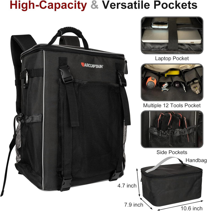 ARCCAPTAIN Welding Backpack Welding Helmet Tool Bag Large Capacity Ultra Hiking gallery