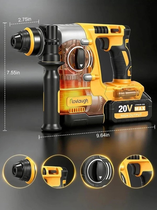 20V MAX SDS plus Cordless Rotary Hammer Drill with 2 X 4.0Ah Batteries & Charger gallery