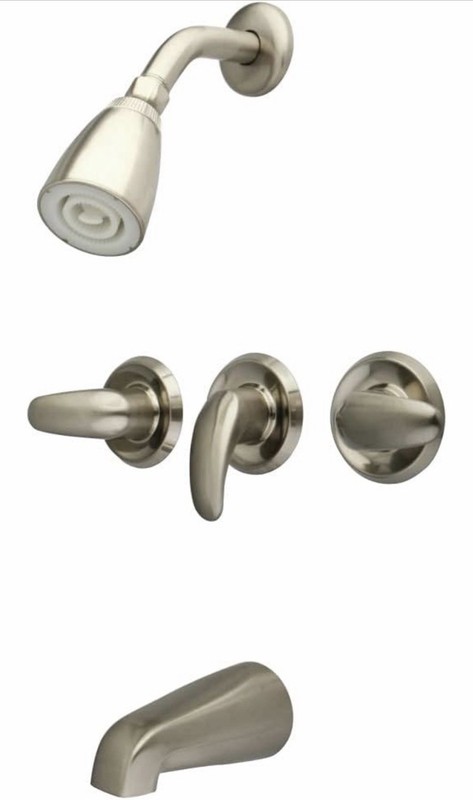 Tub Shower Faucet Brushed Nickel 5 Inch Spout Kingston Brass KB6238LL Legacy