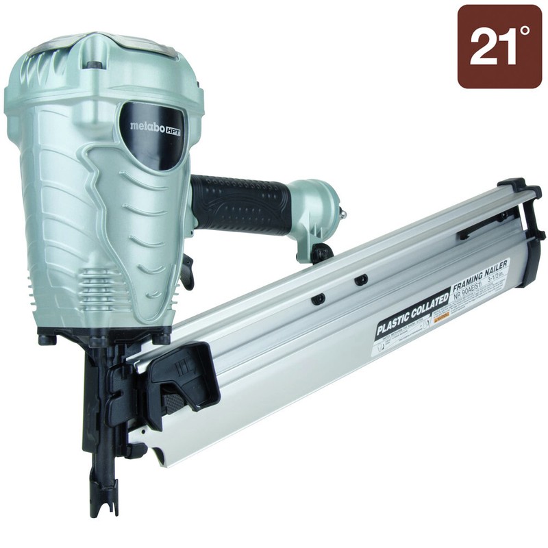Metabo HPT 2 in. to 3-1/2 in. Plastic Collated Framing Nailer NR90AES1 New