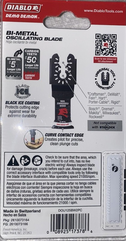 Diablo DOU125BW2PC, Demo Demon Bi-Metal Oscillating Blades (3-Pack) gallery