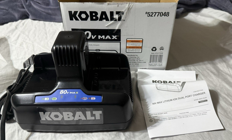 Kobalt 80V Max Lithium-Ion Battery Charger KDC-50-06 OEM Genuine two battery NOB