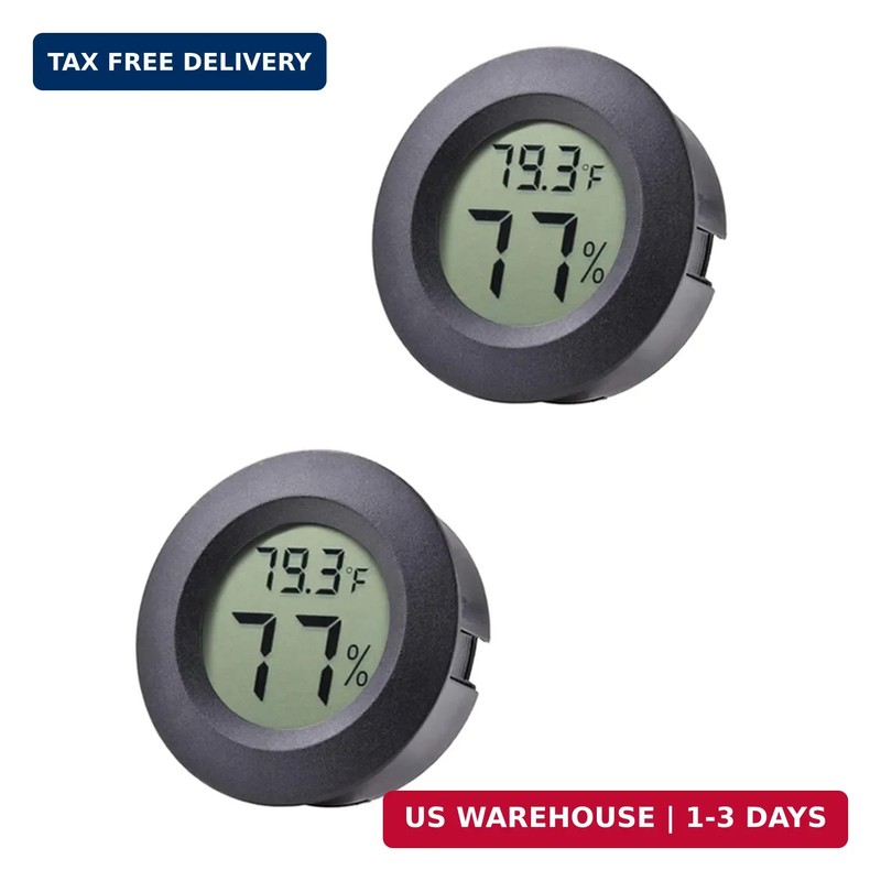 2-Pack Mini Hygrometer Thermometer Fahrenheit or Celsius Meter Digital LCD Monit