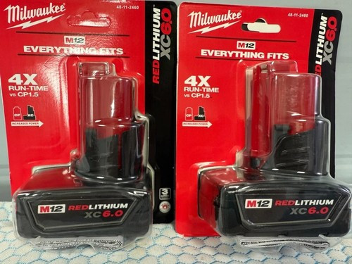 2 PCS MіІwaukеe 48-11-2460 M12 12V RED LITHIUM XC 6.0 Extended Capacity Battery