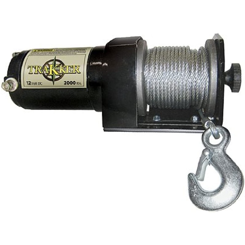 KEEPER Electric Winch, 2,000 lb. Single Line Pull, 12V DC, Black
