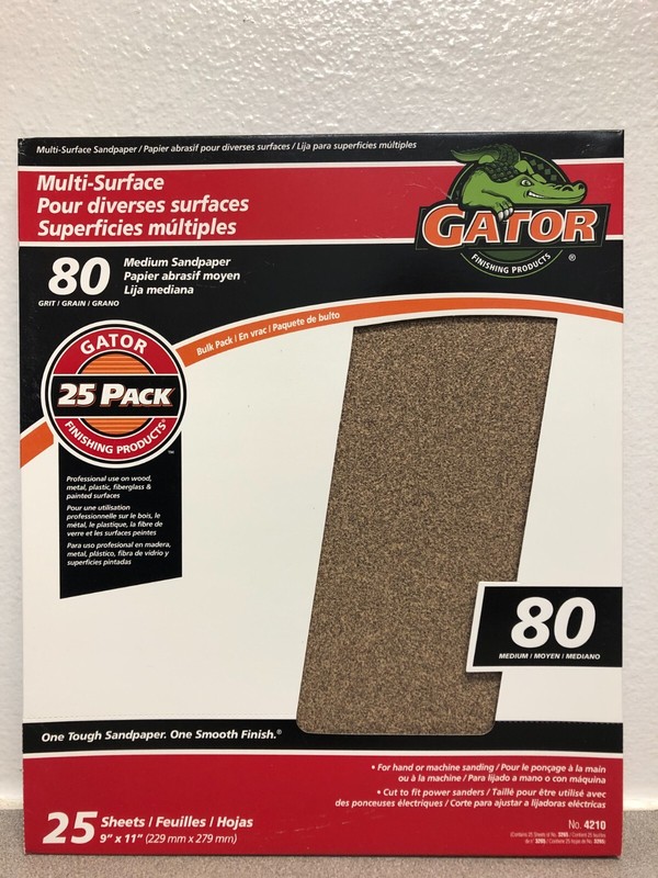 Gator 4210 Multi-Purpose Sanding Sheet, 80 Grit
