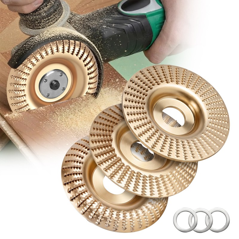3PCS Angle Grinder Polishing Pad, Heavy-Duty Wood Carving Disc Set for Wood Cut