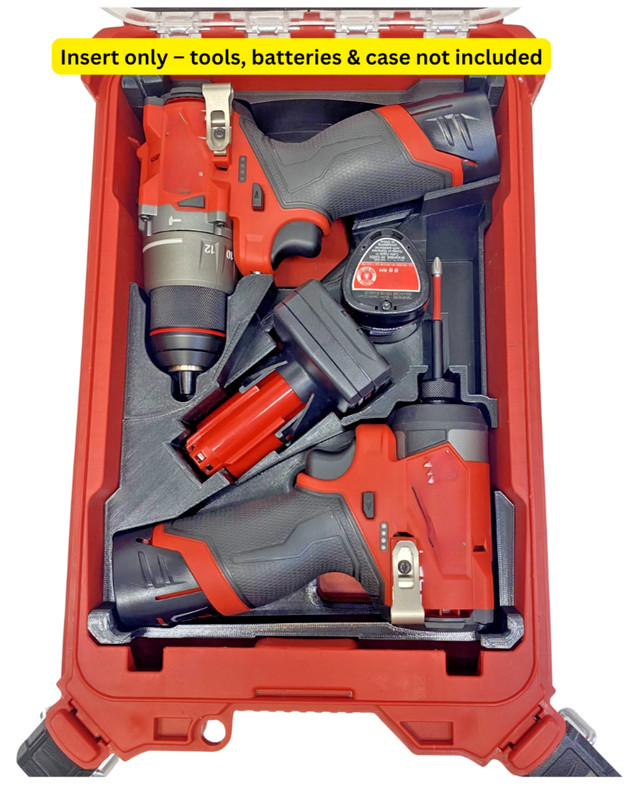 Packout Insert Fits Milwaukee M12 Fuel Impact 3453-20 and Drill Driver 3404-20