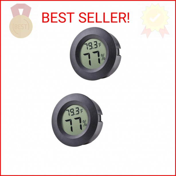 2-Pack Mini Hygrometer Thermometer Fahrenheit or Celsius Meter Digital LCD Monit